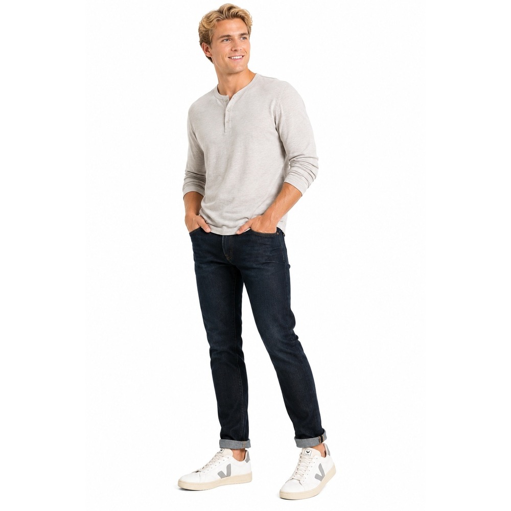 Veja Sneakers Mens 8 White V-12 Leather‎ Low Top Light Blue Suede Logo Casual